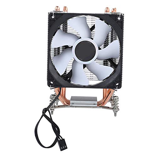 Heayzoki Sistema de enfriamiento de CPU, radiador del disipador de Calor del Enfriador del Ventilador de la CPU de 4 Tubos de Calor con Tornillo y sin lámpara(for 1366)