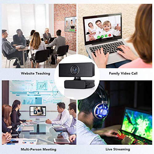 Heegomn - Webcam HD con micrófono, USB 1080P/30fps Video Webcam para PC, para vapor en vivo/oficina en casa o clase en línea