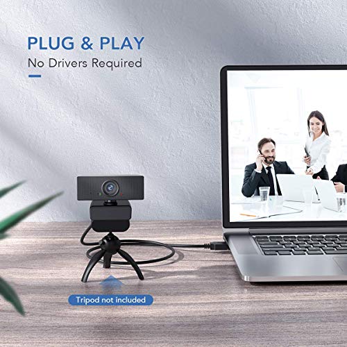 Heegomn - Webcam HD con micrófono, USB 1080P/30fps Video Webcam para PC, para vapor en vivo/oficina en casa o clase en línea