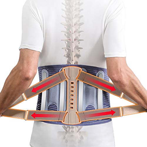 HELIALTH Faja Lumbar Fitness - Entrenador Abdominal - Tratamiento de la escoliosis, Discos herniados distensión Muscular Lumbar - Terapia magnética médica,M