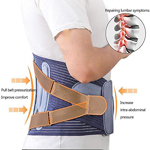 HELIALTH Faja Lumbar Fitness - Entrenador Abdominal - Tratamiento de la escoliosis, Discos herniados distensión Muscular Lumbar - Terapia magnética médica,M