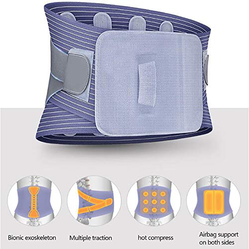 HELIALTH Faja Lumbar Fitness - Entrenador Abdominal - Tratamiento de la escoliosis, Discos herniados distensión Muscular Lumbar - Terapia magnética médica,M