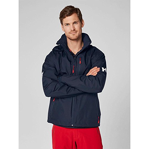 Helly Hansen Crew Hooded Midlayer - Chaqueta Impermeable, Cortavientos y Transpirable, con Forro Polar y Capucha Integrados, Hombre, Azul (597 Navy), S