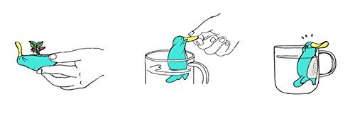 HelpCuisine® infusor de te/infusionador/colador te/filtro te/infusores de te, hecho de silicona 100% alimentaria libre de BPA, infusor en forma de Ornitorrinco, (Ornitorrinco + caja de regalo)