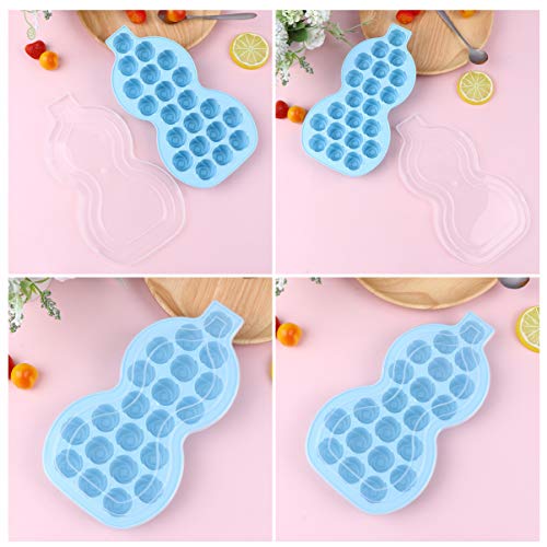 Hemoton Molde de Cubos de Hielo de 21 Ranuras Bandeja de Jabón de Chocolate en Forma de Calabaza Molde de Molde para Hacer Hielo con Flor de Rosas con Tapa para Cocina Casera (Azul)