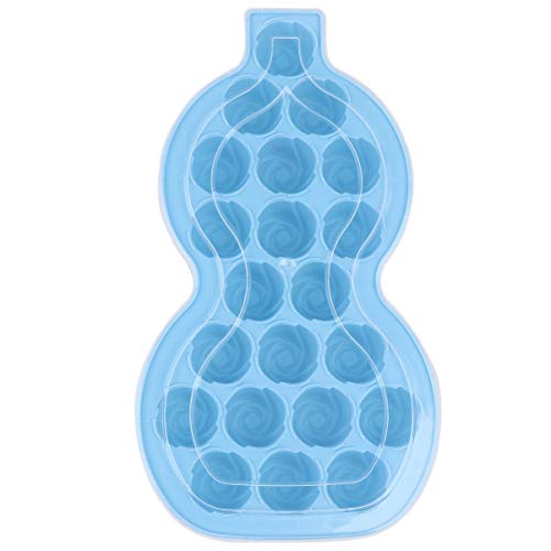 Hemoton Molde de Cubos de Hielo de 21 Ranuras Bandeja de Jabón de Chocolate en Forma de Calabaza Molde de Molde para Hacer Hielo con Flor de Rosas con Tapa para Cocina Casera (Azul)