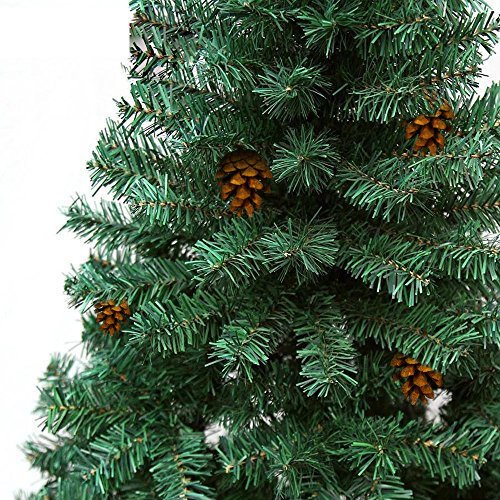 Hengda® Árbol de Navidad Artificial PINOS único Árbol Decorativo con Soporte en plástico Christmas 220CM Verde con 1000ramas Material PVC