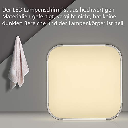 Hengda Plafon led de techo, 36W lamparas de techo habitacion, Moderna LED Plafón para Sala de Estar Baño Dormitorio Cocina Balcón Pasillo Comedor IP44, Blanco cálido