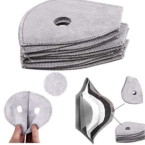 Henreal 10 Piezas de carbón Activado Anti Polvo filtros de mascarilla para Motocicleta Bicicleta esquí Montar a Caballo