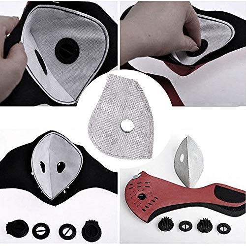 Henreal 10 Piezas de carbón Activado Anti Polvo filtros de mascarilla para Motocicleta Bicicleta esquí Montar a Caballo
