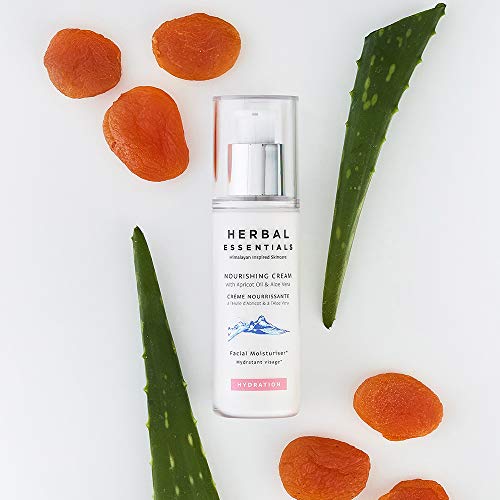 Herbal Essentials Nourishing Cream With Apricot Oil & Aloe Vera, Transforms A Dry Complexion, Lightweight Formulation, All Day Moisture Leaving A Healthy Complexion, Premium Skincare 50ml