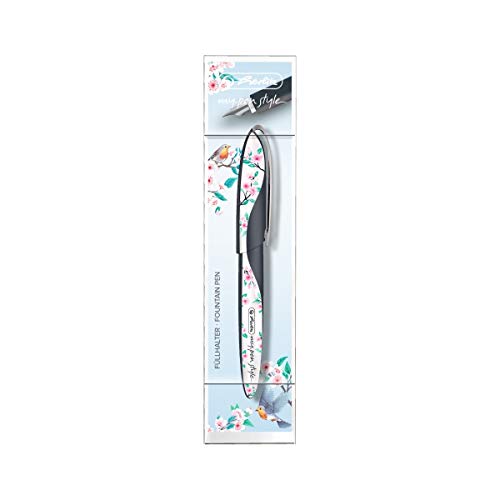 Herlitz 50022427 my.pen style Ladylike - Pluma estilográfica (universal, para diestros y zurdos), 1 pluma estilográfica y 1 cartucho de tinta