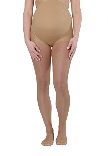 Herzmutter 20 DEN Medias Premamá - Medias Mernidad - Medias de embarazo - Beige - 1200 viejo (S/M, Oscuro-Beige, 1x)