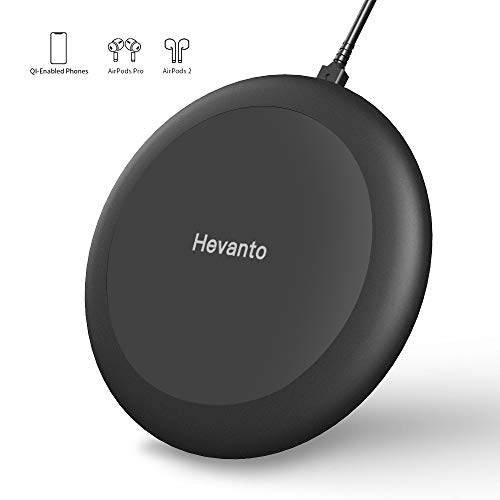 Hevanto 15W Cargador Inalámbrico,15W Wireless Carga para LG V30/G7/G8,7.5W Carga Rápida para iPhone 11/11 Pro/11 Pro MAX/XS Max/XR/XS/X/8/8 Plus,10W para Galaxy S20/S10/Note 10/Huawei Mate 30,AirPods