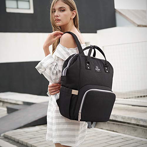 HEYI Mochilas para Pañales de Viaje - con Bolsa de Preservación de Calor, Material Impermeable, Bolsa de Hombro Grande Bolso para la Madre y el Cuidado del Bebé