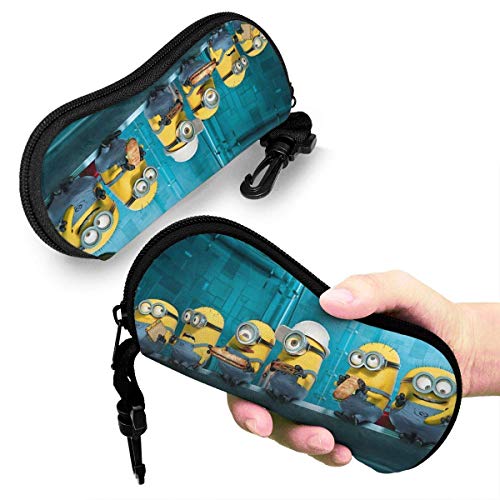 HGFK Estuche para gafas Little Yellow Man Burger, estuche portátil para gafas de sol con cremallera, estuche para gafas, bolsa, protector