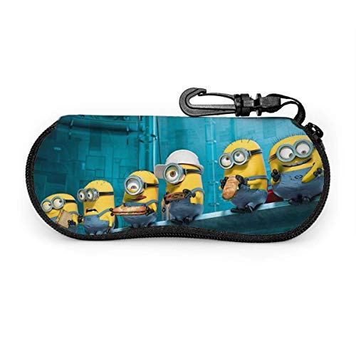 HGFK Estuche para gafas Little Yellow Man Burger, estuche portátil para gafas de sol con cremallera, estuche para gafas, bolsa, protector