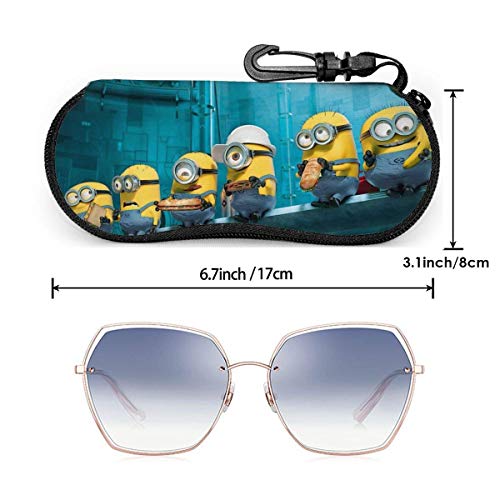 HGFK Estuche para gafas Little Yellow Man Burger, estuche portátil para gafas de sol con cremallera, estuche para gafas, bolsa, protector