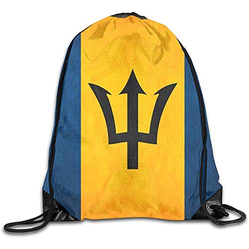 Hgfyef Bolsa de deporte con cuerda, bolsa de gimnasio, retro, bandera de Barbados, con cordón, mochila de viaje, mochila estampada para hombres Womenmotion 6992
