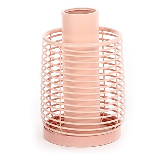 HH- Paragüeros Puesto de Paraguas Paragüero de Metal con Bandeja de Goteo, Paragüero Redondo de Secado Rápido para Hotel de Oficina en Casa, Bastón Y Bastón - 49 × Ø 30 cm (Color : Pink)