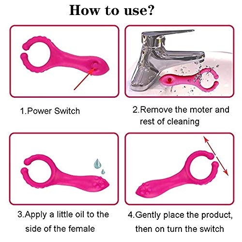 HHDM Estimulación del Clítoris Masajeador Portátil 10 Modos de Frecuencia Anillo de vibración Silicona Suave para Relajar el Cuerpo