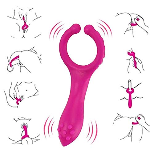 HHDM Estimulación del Clítoris Masajeador Portátil 10 Modos de Frecuencia Anillo de vibración Silicona Suave para Relajar el Cuerpo