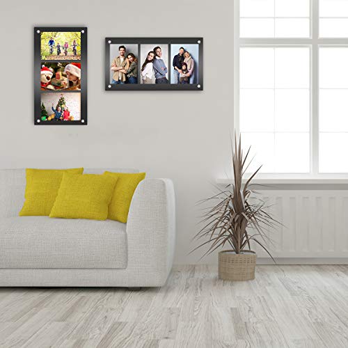 HIIMIEI Marco de Fotos acrílico para 3 Fotos, Marcos de Fotos de 13x18 cm Múltiples Fotos, 2020 Idea Gift para Familia, Negro