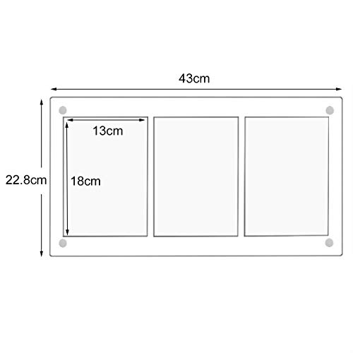HIIMIEI Marco de Fotos acrílico para 3 Fotos, Marcos de Fotos de 13x18 cm Múltiples Fotos, 2020 Idea Gift para Familia, Negro
