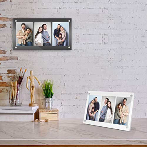 HIIMIEI Marco de Fotos acrílico para 3 Fotos, Marcos de Fotos de 13x18 cm Múltiples Fotos, 2020 Idea Gift para Familia, Negro