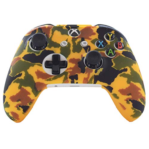 Hikfly 2pcs Silicona Gel Control de Aceite de Goma Cubierta de Piel Protectora Caso Faceplates Kits para Xbox One Control Juegos de Controladores(Amarillo, verde claro)