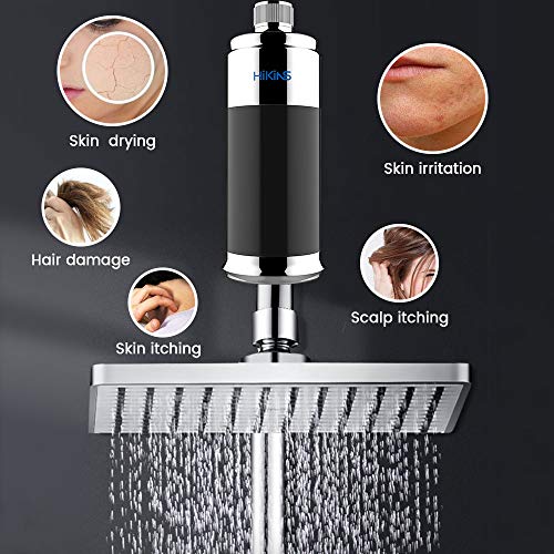 HiKiNS Filtro de ducha, suavizante de agua de 15 etapas, protege tu cabello y la piel, filtro de cabezal de ducha más saludable, filtra eficazmente el cloro de metal pesado