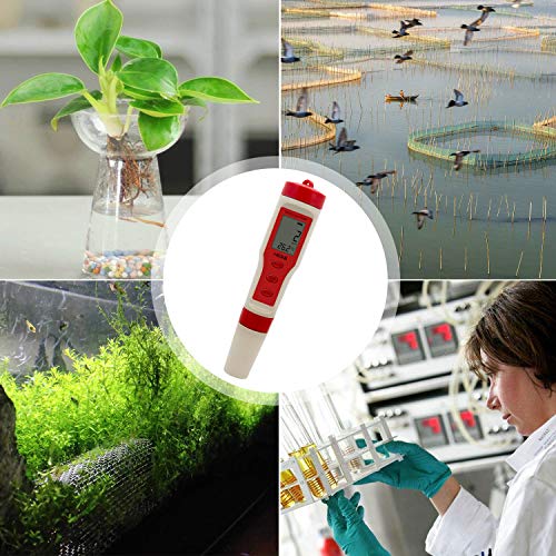 HiKiNS Medidor Digital de Calidad del Agua Alta precisión 4 en 1 PH/TDS/EC/Temp Tester para acuarios Hidropónicos Pool SPA Agua Potable