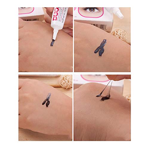 Hilai 1 UNID Adhesivo de fijación fuerte para pestañas Pegamento sin látex Aplicador de pestañas Adhesivo hipoalergénico para la extensión de la pestaña de la tira Pestañas falsas(Negro)