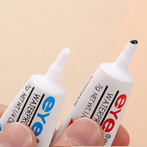 Hilai 1 UNID Adhesivo de fijación fuerte para pestañas Pegamento sin látex Aplicador de pestañas Adhesivo hipoalergénico para la extensión de la pestaña de la tira Pestañas falsas(Negro)