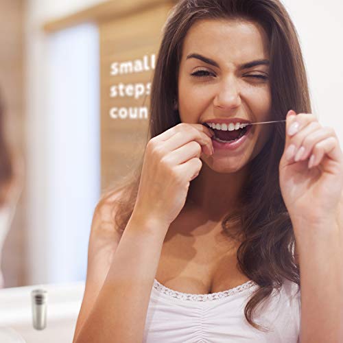 Hilo Dental Seda | Botella + 50m Hilo Dental | Hilo Dental Biodegradable | Bote Dispensador Reutilizable de Acero Inoxidable | Hilo Dental Sostenible | Higiene Dental| Bambaw