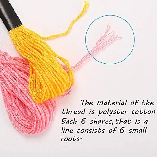 Hilos de Bordar, TOPSEAS 221 Kit de bordado, Hilos de Punto de Cruz,que incluye 100 hilos de colores, 43 Kit de Inicio de Bordado para costura de punto de cruz costura DIY