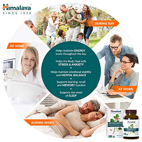 Himalaya High Strength Ashwanghanda (Ginseng Indio), Aprobado por USDA | Producto natural para el Estrés y la Energía | 4,630mg de Ashwagandha en Polvo, 60 Cápsulas | Para 2 Meses