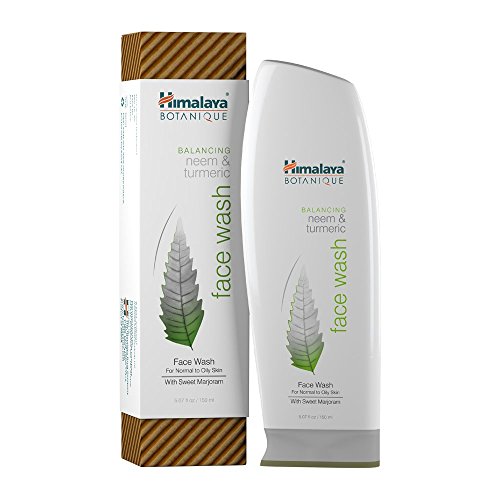 Himalaya Neem & Turmeric Natural Face Wash & Cleanser, Lavado facial y limpiador para las pieles grasas y propensas al acné, 150 ml