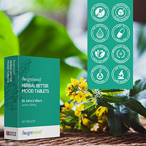Hipérico Vegano 180 Comprimidos Para Aliviar la Ansiedad, Con Hierba De San Juan Altamente Concentrada 334 mg - Suplemento Natural para el Sueño, Estrés y la Depresión, Con Vitaminas y Minerales