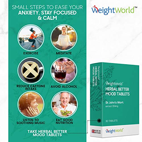 Hipérico Vegano 180 Comprimidos Para Aliviar la Ansiedad, Con Hierba De San Juan Altamente Concentrada 334 mg - Suplemento Natural para el Sueño, Estrés y la Depresión, Con Vitaminas y Minerales