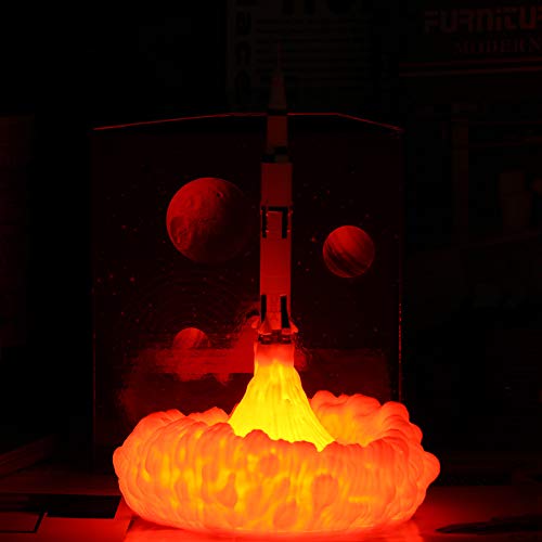 HITECHLIFE Lámpara Shuttle, Lámpara De Cohete De Impresión 3D Lámpara De Transbordador Espacial Regalo Recargable Usb Para Amante Del Espacio Regalo De Navidad Para Niños (L: H 28cm) - L/Tipo J