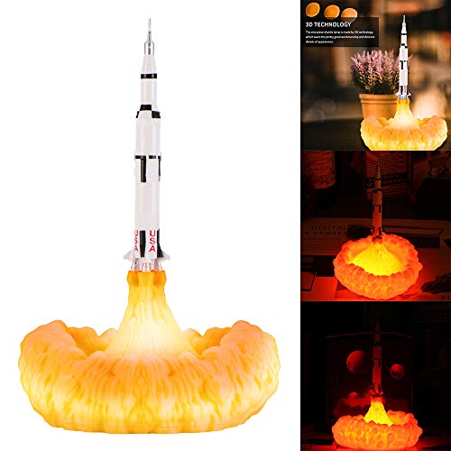HITECHLIFE Lámpara Shuttle, Lámpara De Cohete De Impresión 3D Lámpara De Transbordador Espacial Regalo Recargable Usb Para Amante Del Espacio Regalo De Navidad Para Niños (L: H 28cm) - L/Tipo J
