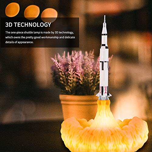HITECHLIFE Lámpara Shuttle, Lámpara De Cohete De Impresión 3D Lámpara De Transbordador Espacial Regalo Recargable Usb Para Amante Del Espacio Regalo De Navidad Para Niños (L: H 28cm) - L/Tipo J