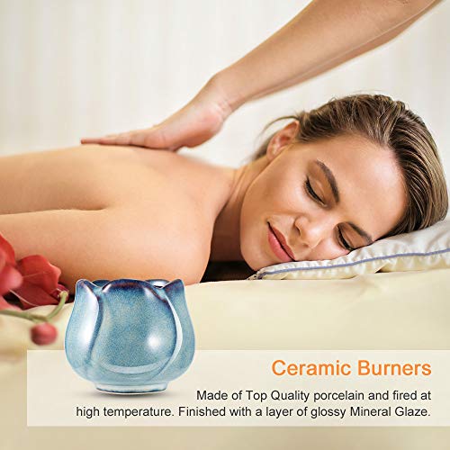 HITECHLIFE Quemadores De Aceites Esenciales 180 Ml, Cera De Cerámica Para Derretir Velas De Aromaterapia, Difusor Perfumado, Fragancia Para El Hogar, Luz De Té, Decoración De Regalo (azul)