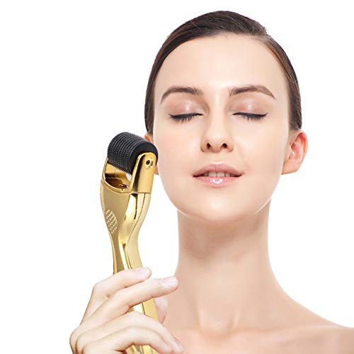 Hivexagon Derma Roller Kit - 3 Cabezales Separados de Diferentes Agujas 180 c/600 c/1200 c en 0,5 mm, 1,0 mm y 1,5 mm con Caja de Almacenamiento- Reduce Acné, Cicatrices Profundas, Estrías HG208