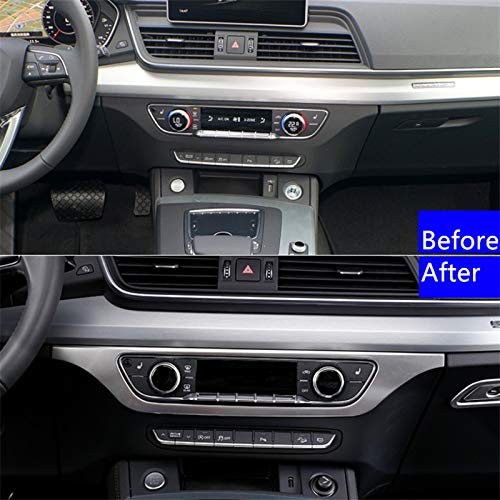 HKPKYK Decoración del aire acondicionado,Para Audi Q5 FY 2018 2019, botones de la perilla de la consola central Marco Calcomanías de decoración Estilo del automóvil Accesorios interiores