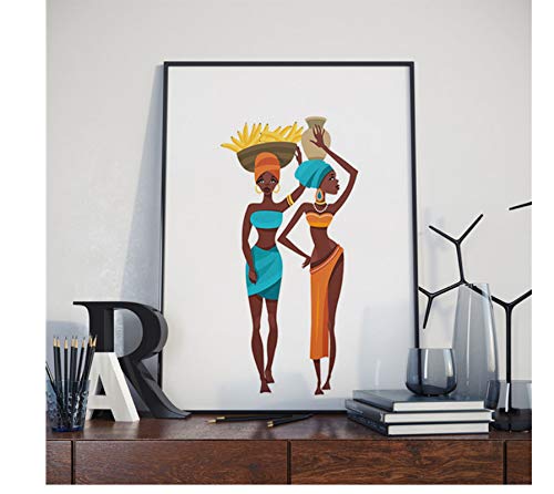 H/L Carteles E Impresiones Africanas Mujeres Ropa Lienzo Pintura Arte Decoración Imagen Arte De La Pared Murales Sin Marco Etiqueta De La Pared 50X70Cm H1538