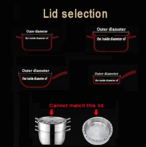 HLLXX Tapa Universal, Tapa de Cristal Inoxidable, Tapa Redonda en Diferentes Tamaños, con asa Estable, Adecuado para macetas de 16-36 cm de diámetrotop Bead type-36cm