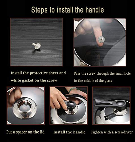 HLLXX Tapa Universal, Tapa de Cristal Inoxidable, Tapa Redonda en Diferentes Tamaños, con asa Estable, Adecuado para macetas de 16-36 cm de diámetrotop Bead type-36cm