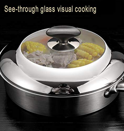 HLLXX Tapa Universal, Tapa de Cristal Inoxidable, Tapa Redonda en Diferentes Tamaños, con asa Estable, Adecuado para macetas de 16-36 cm de diámetrotop Bead type-36cm